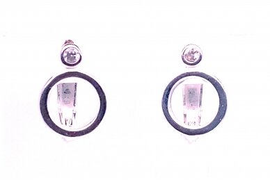 Round earrings with zircon A50015008871