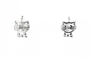 Earrings - kittens with crystal noses A5017