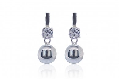 Earrings with zircon and ball A453250430