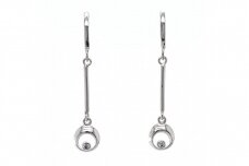 Dangling earrings with zircon A4035