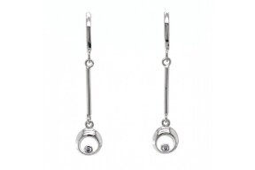 Dangling earrings with zircon A4035