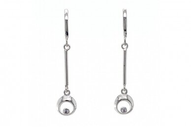 Dangling earrings with zircon A4035